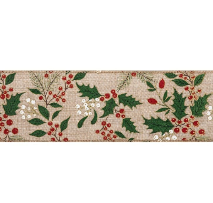 Premium Wire Edge Christmas Ribbon 63mm Wide - Image 8