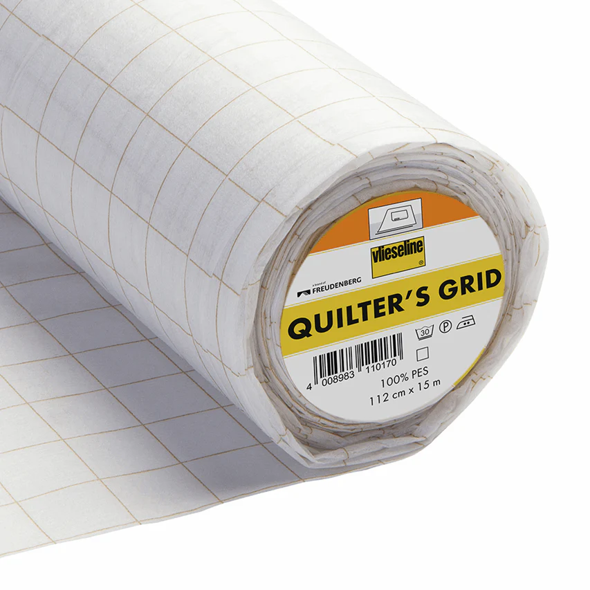Vlieseline Fusible Interling - Quilter's Grid One Inch Square - White Price Per 1/4 Metre