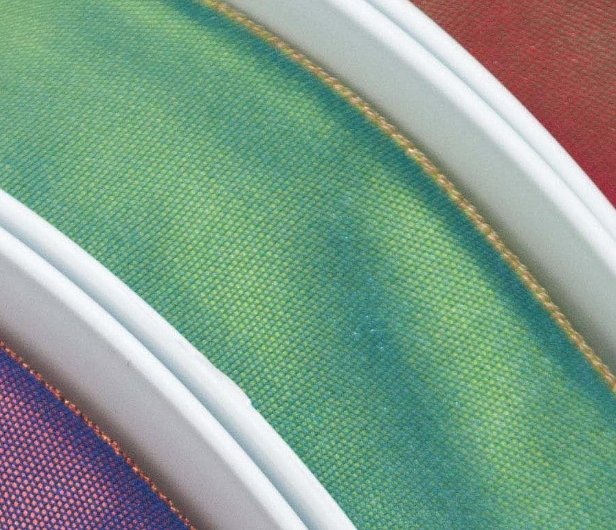 Radiance Ribbon Two Tone Shot Taffeta Metallic Edge Mizu Apple 25mm Wide - Image 2