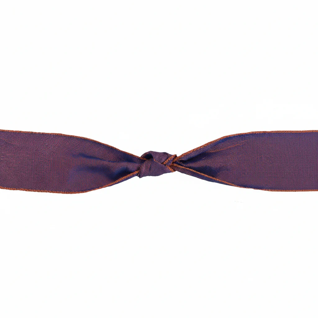 Radiance Ribbon Two Tone Shot Taffeta Metallic Edge Marine Tengerine 25mm Wide