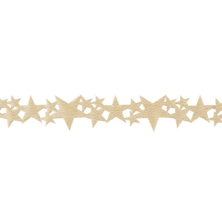 Ribbon Trim Metallic Star 35mm Wide - Image 2