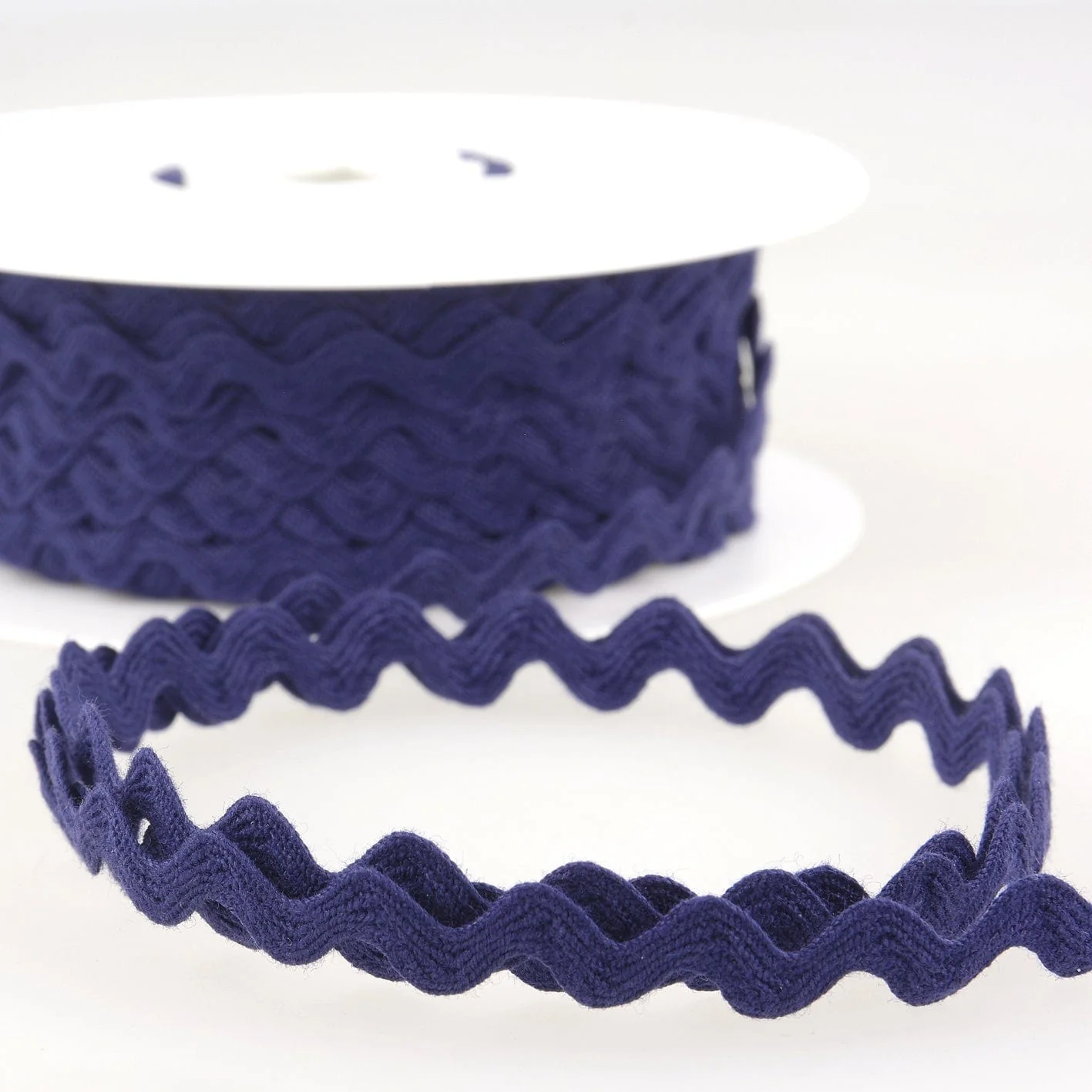 Cotton Ric Rac Trim: 10mm: Navy Blue