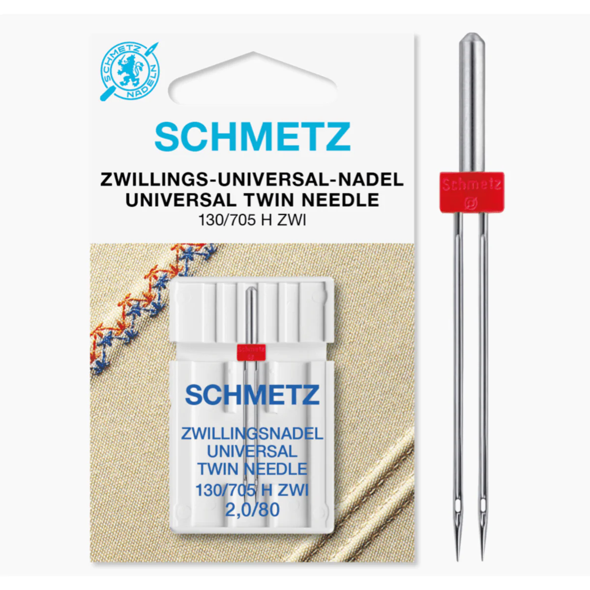 Schmetz Sewing Machine Needle Universal Twin 2mm Size 80/12