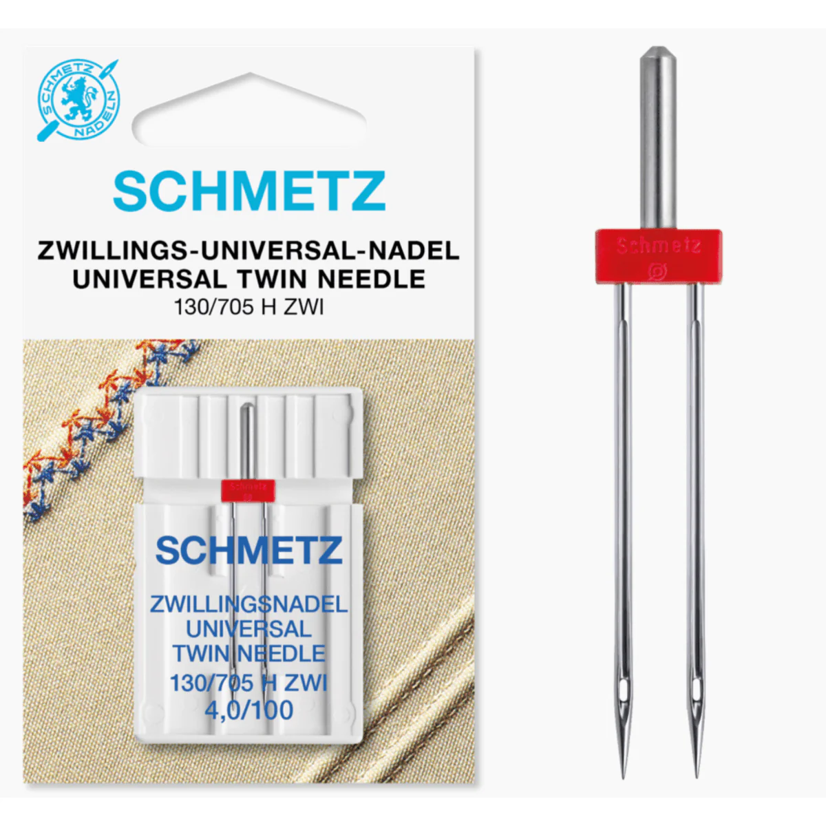 Schmetz Sewing Machine Needle Universal Twin 4mm Size 100/16