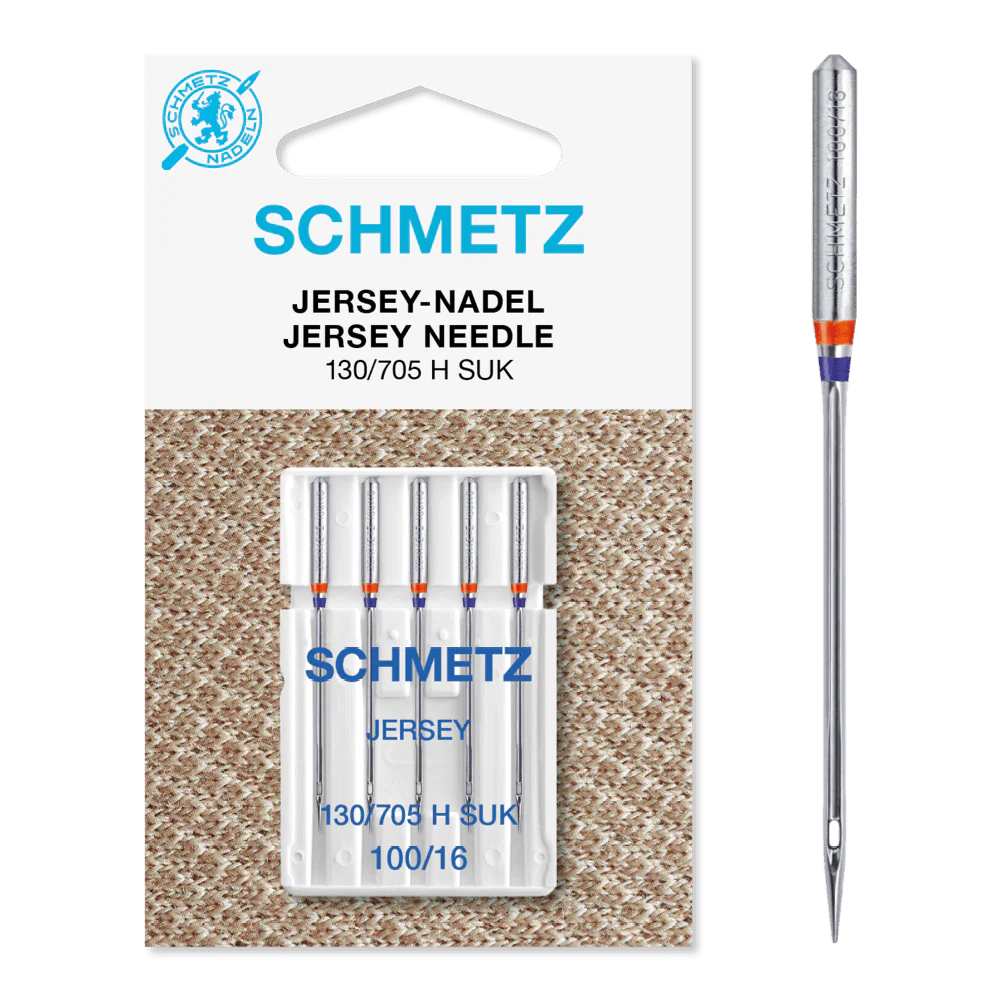 Schmetz Sewing Machine Needles: Jersey Ball Point Size 70/16. Pack of 5 needles.