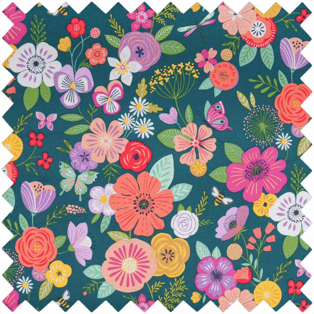 Sewing Box Floral Garden Teal - Image 3