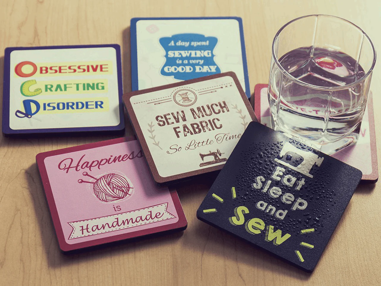 Sewing Themed Coasters Set Of Six - Image 2