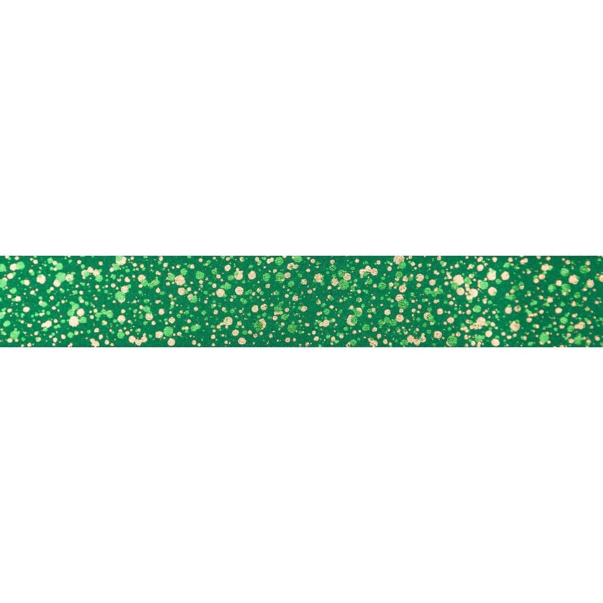 Sparkler Ribbon Hunter Green With Gold Metallic 15mm Wide