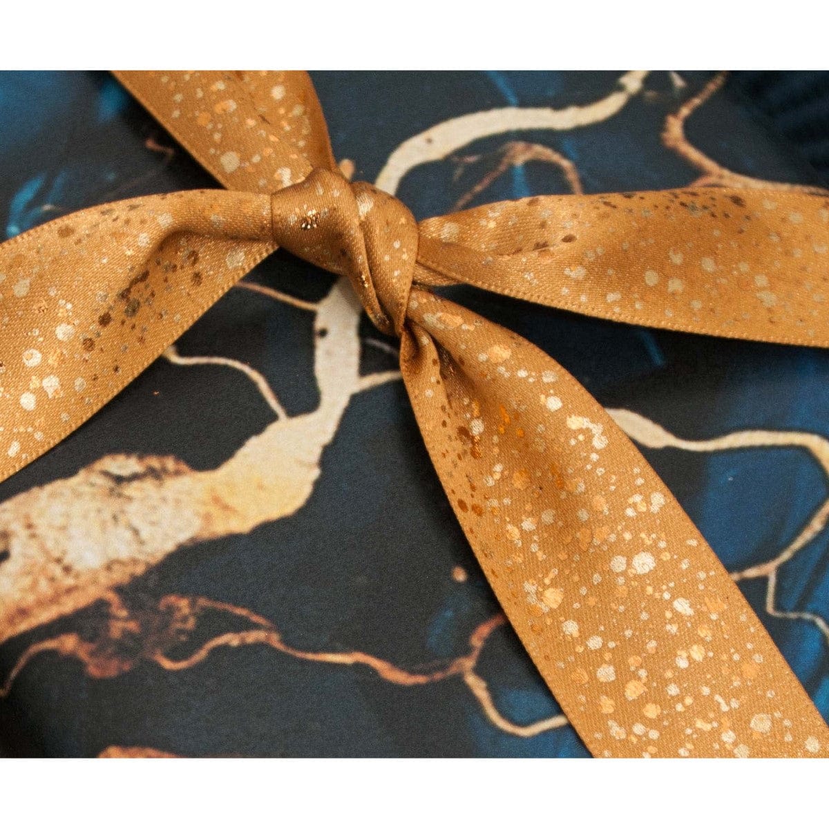 Sparkler Ribbon: Old Gold With Gold Metallic: 25mm wide. Price per metre. - Image 2
