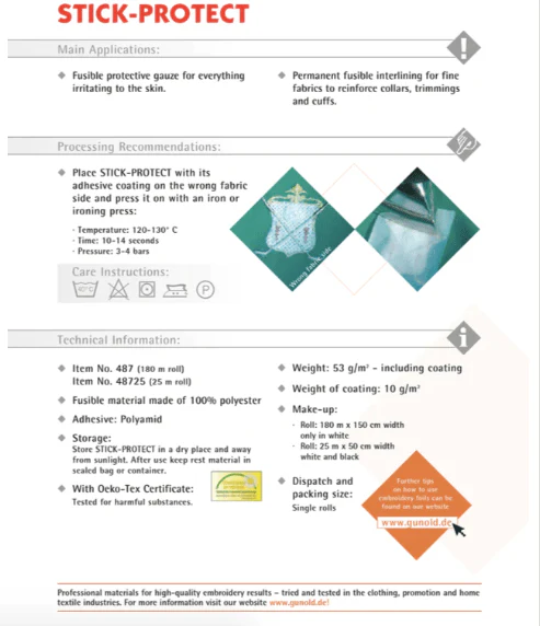 Stick Protect Fusible Protective Gauze White - Image 3