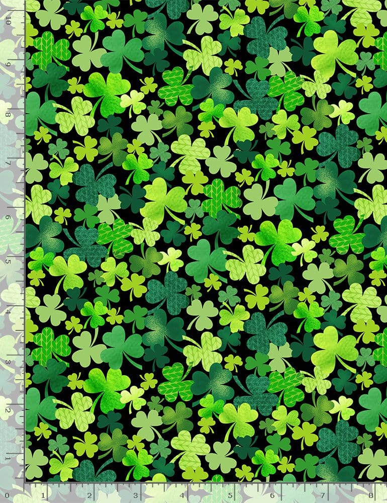 Timeless Treasures Fabric Clovers Black - Image 2