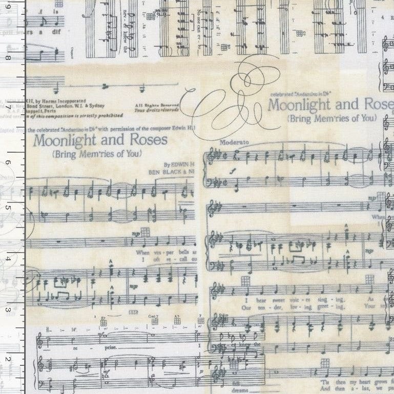 Timeless Treasures Fabric Sheet Music Antique