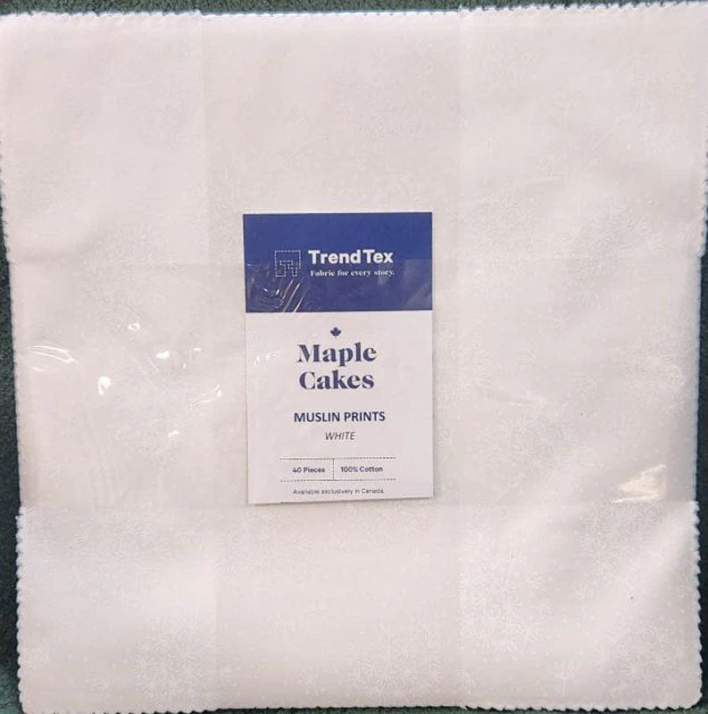 TrendTex Muslin Prints Maple Cake White