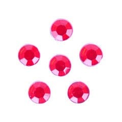 Acrylic Stones: Glue-On: Round: Medium-5mm: Red