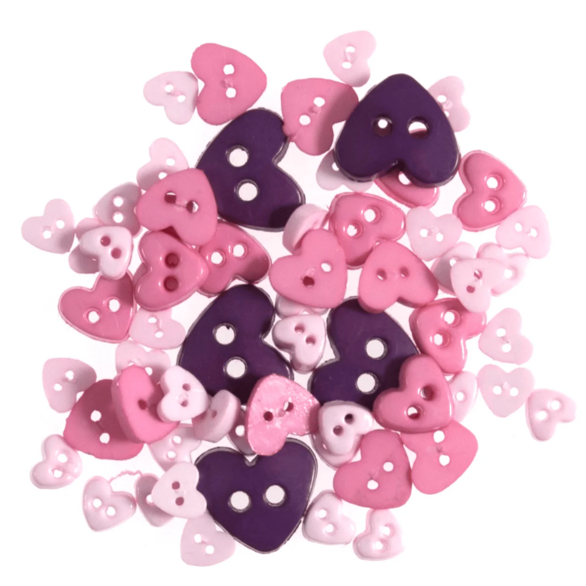 Mini Hearts Craft Buttons Lilac: 2.5g pack