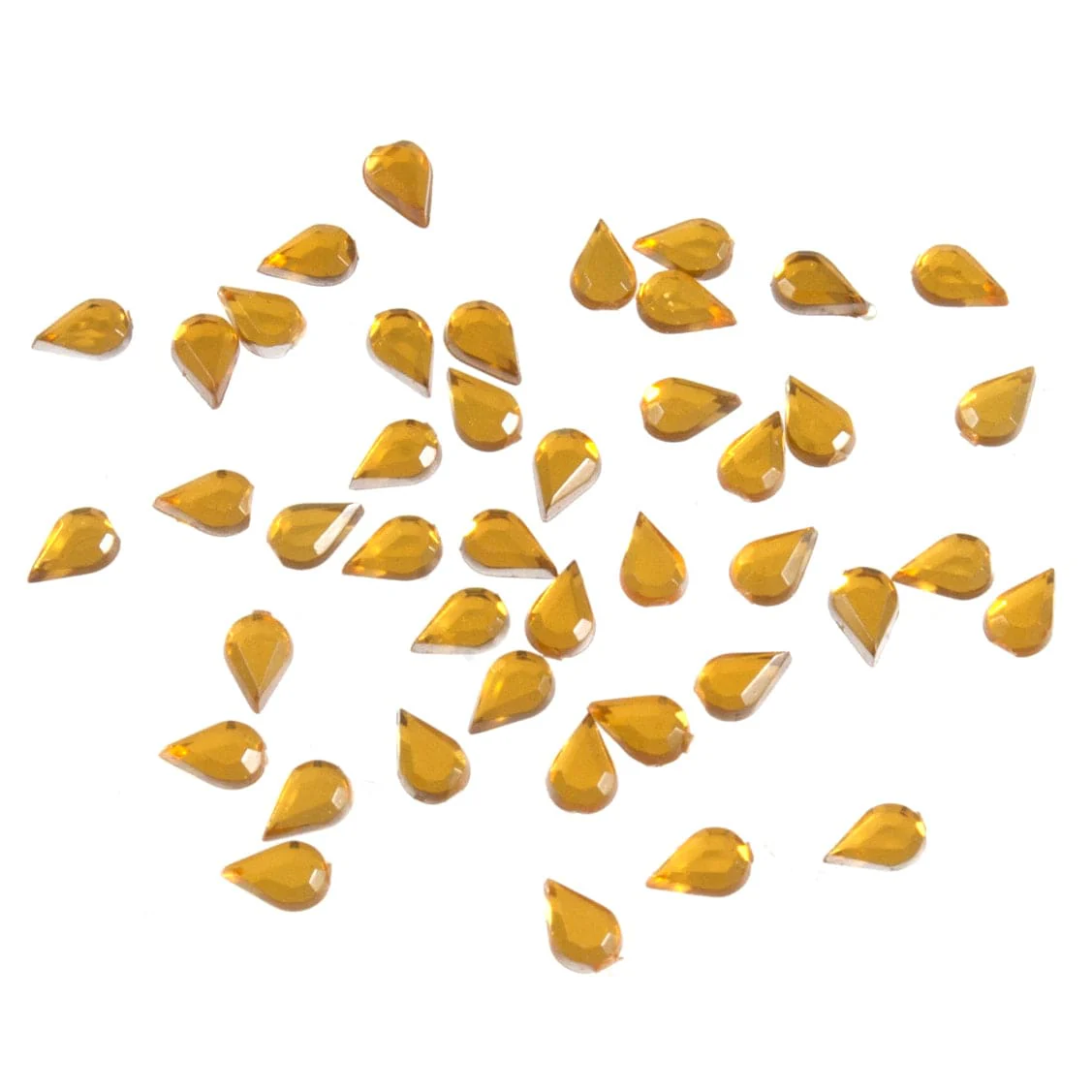 Acrylic Stones: Glue-On: Teardrop: 4 x 6mm: Gold: Pack of 50