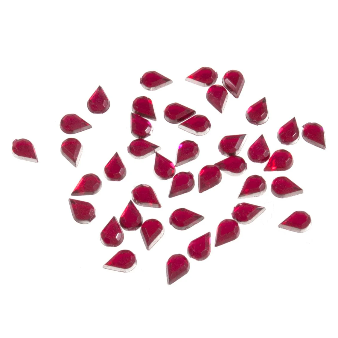 Acrylic Stones: Glue-On: Teardrop: 4 x 6mm: Cerise: Pack of 50