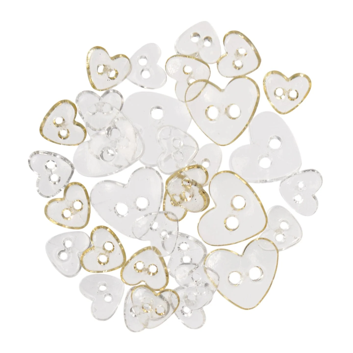 Mini Hearts Craft Buttons Transparent White: 1.5g pack