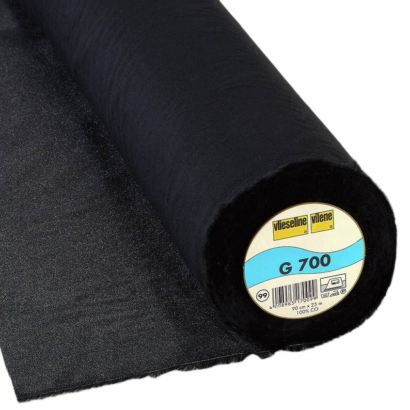 Vilene Fusible Woven Cotton Interfacing - Medium - Black (G700) Price per 1/4 metre
