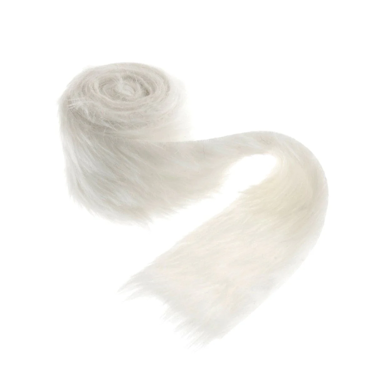 White Faux Fur Trim: 2m reel x 8cm wide.