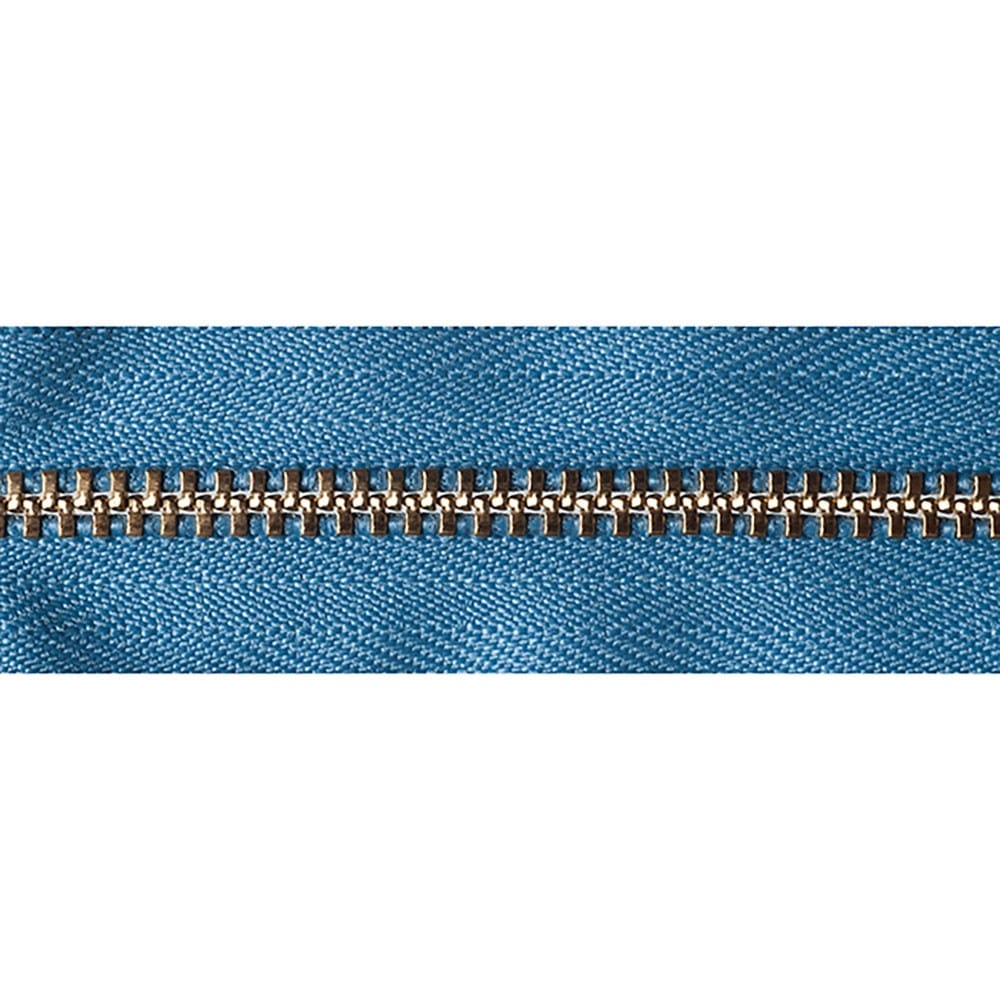 YKK Brass Jeans Zip 10cm / 4 inch: Airforce Blue (Colour 231) - Image 3