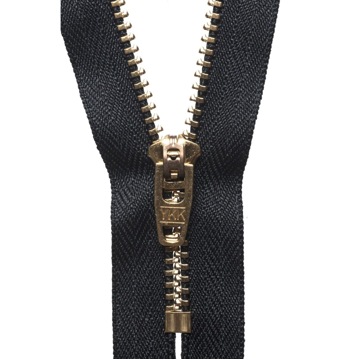 YKK Brass Jeans Zip 10cm / 4 inch: Black (Colour 580)