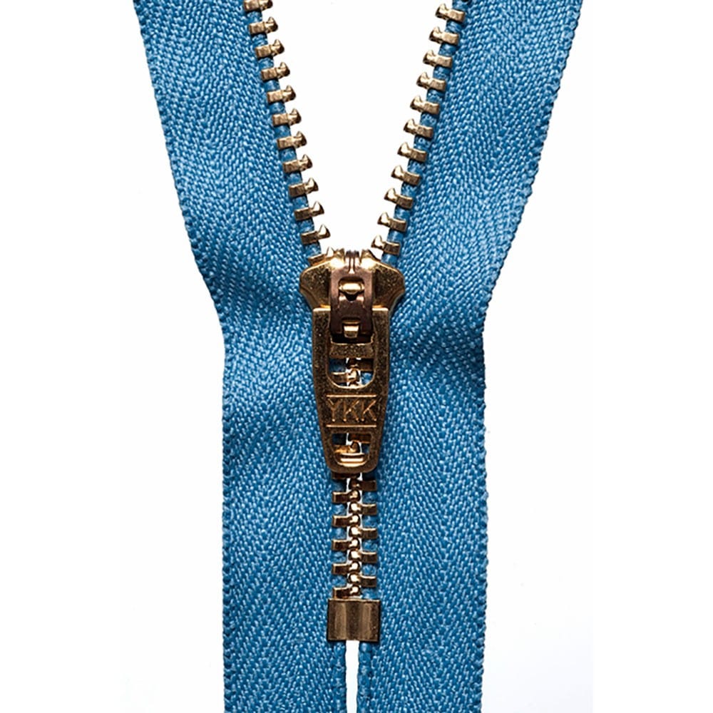 YKK Brass Jeans Zip 18cm / 7 inch: Airforce Blue (Colour 231)