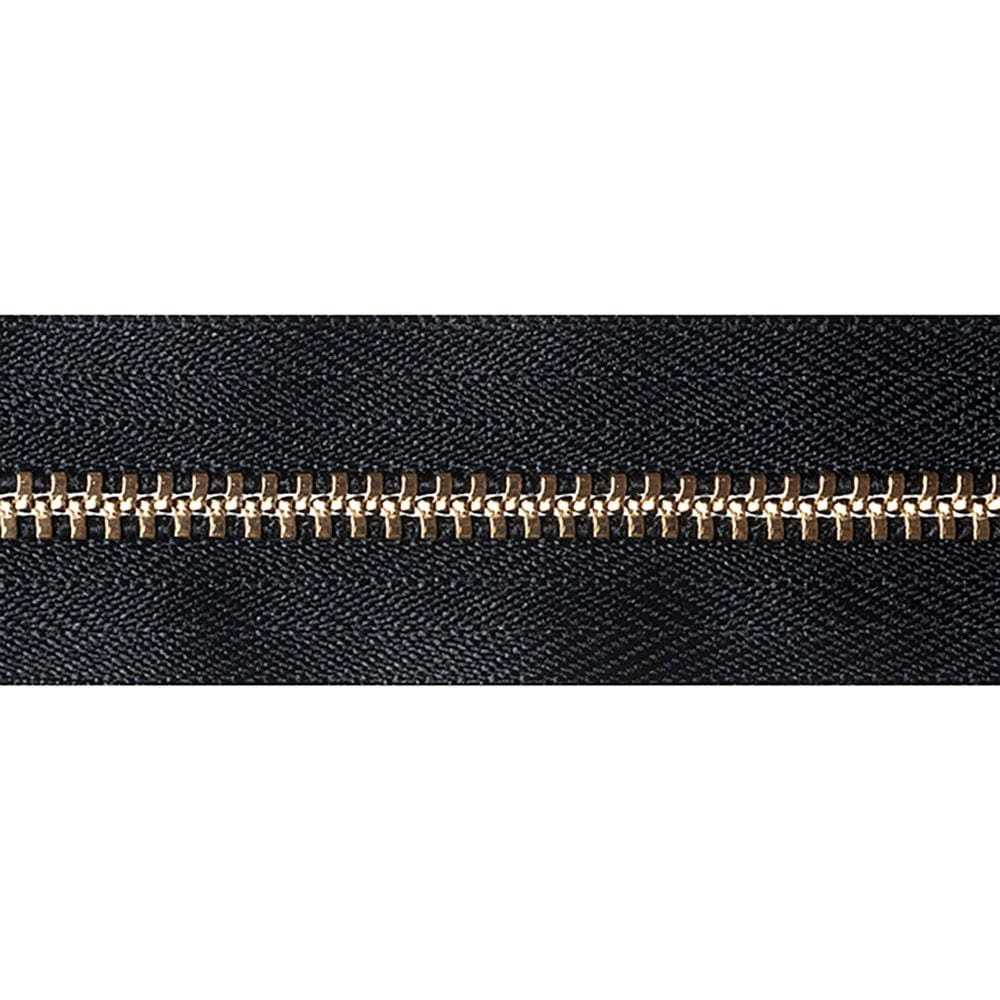 YKK Brass Jeans Zip 18cm / 7 inch: Black (Colour 580) - Image 3