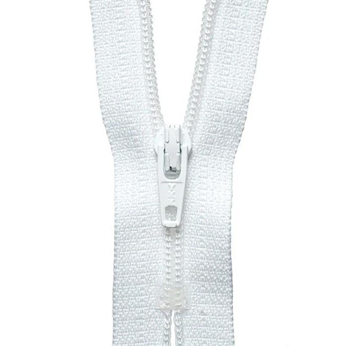 YKK Dress / Skirt Zip 56cm / 22 inch: White (Colour 501)