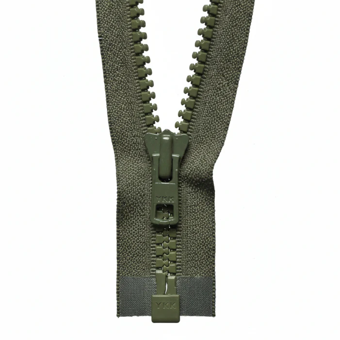 YKK Heavy Weight Open End Zip 56cm / 22 inch: Khaki (Colour 566)