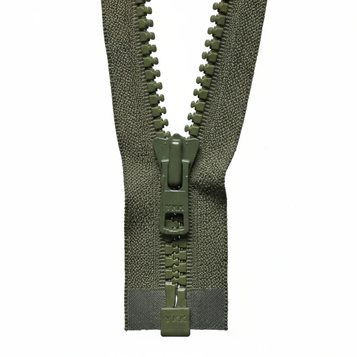 YKK Heavy Weight Open End Zip 66cm / 26 inch: Khaki (Colour 566)
