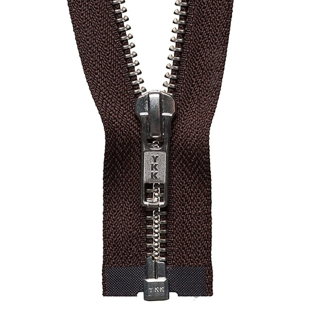 YKK Nickel Free Open End Zip 61cm / 24 inch: Brown (Colour 570)