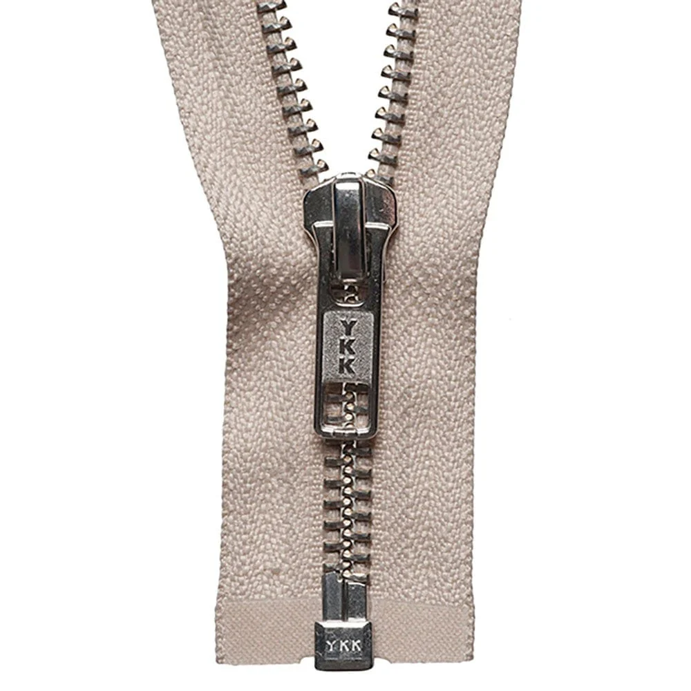 YKK Nickel Free Open End Zip 61cm / 24 inch: Beige (Colour 572)