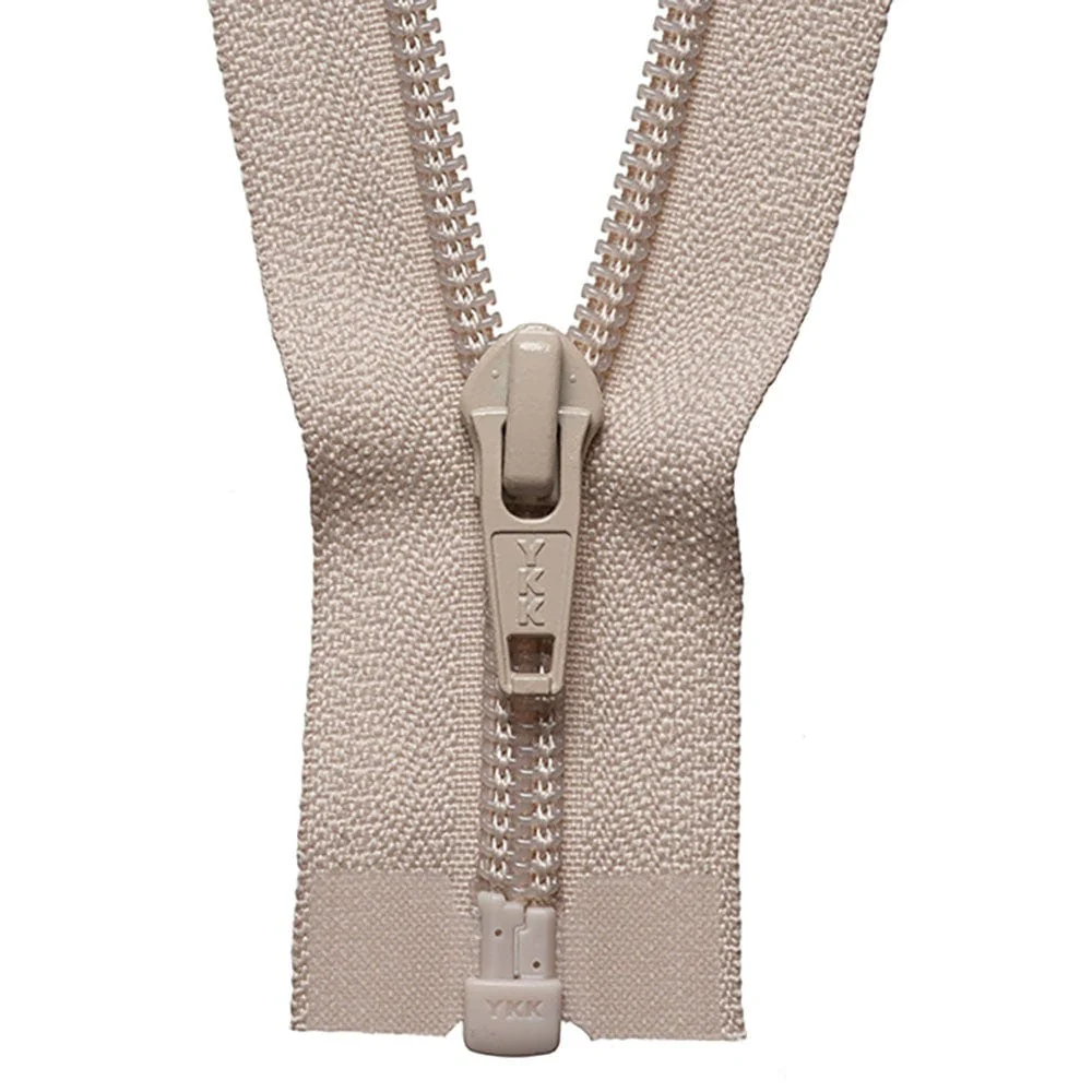 YKK Nylon Open End Zip 46cm / 18 inch: Beige (Colour 572)